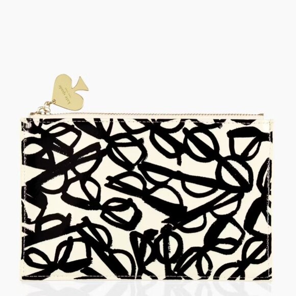 Kate Spade New York Eye Glass Print Zippered Pouch / Pencil Case / Clutch - Picture 1 of 14